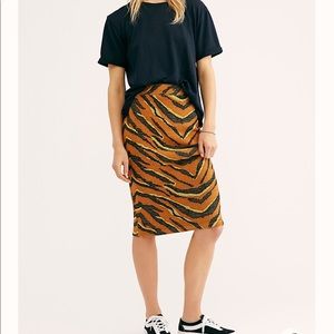 Free People easy tiger midi skirt